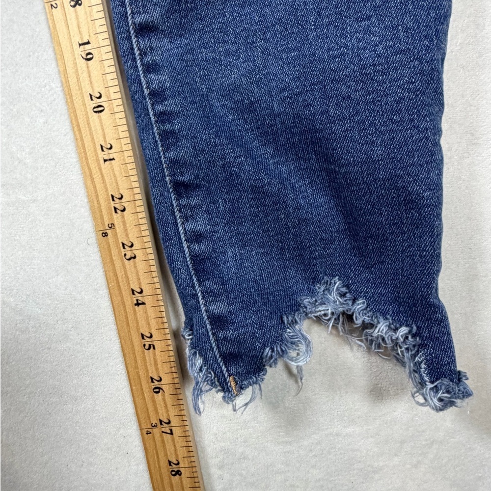 Good American Size 2 / 26 Distressed Hem Slim Dark Blue Ankle Jeans - Picture 9 of 10